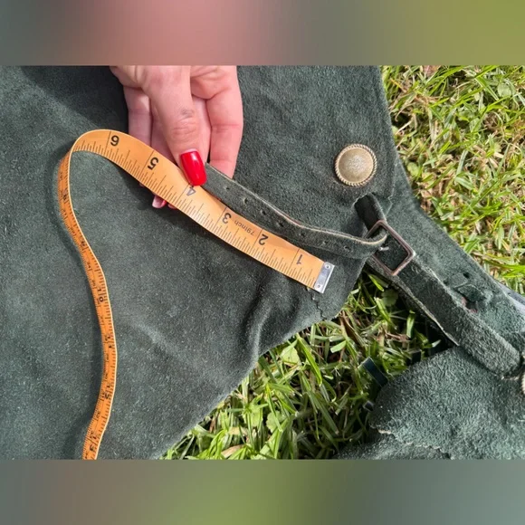 60s-70s Vintage Green Suede Chaps - Picture 15 of 15